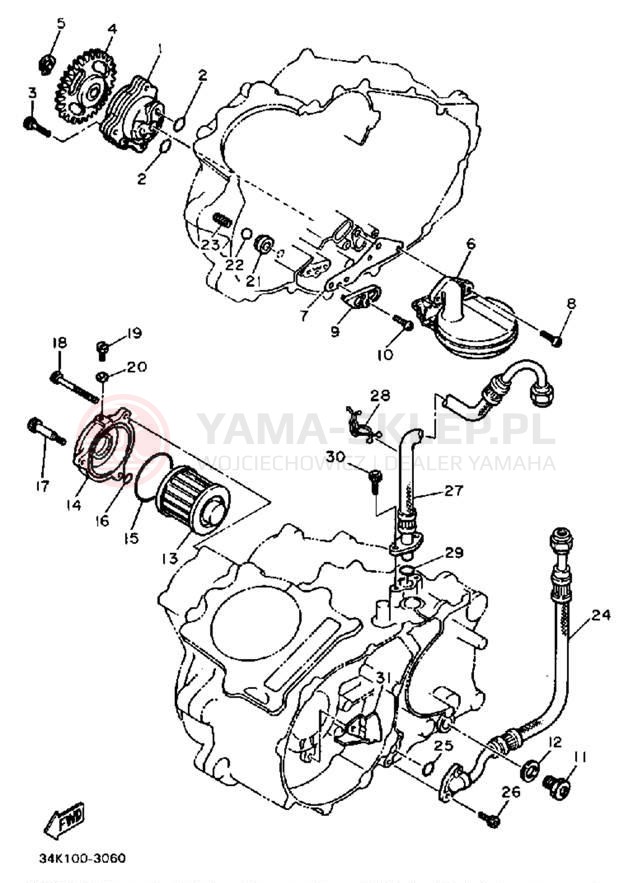 Schemat "Pompa olejowa" do Yamaha TT600K