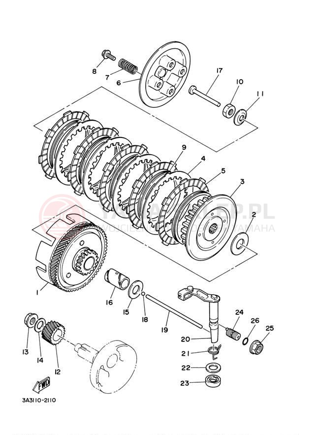 Schemat "sprzęgło" do Yamaha RT100 RT100M