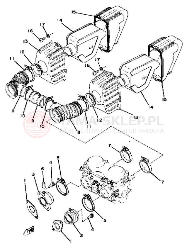 Schemat "Wtrysk paliwa" do Yamaha XS400E