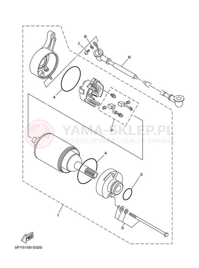 Schemat "rozrusznik" do Yamaha TW200 TW200S/TW200SC