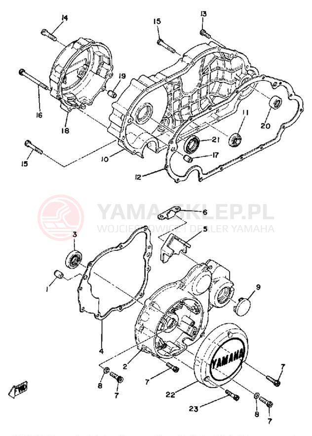 Schemat "Pokrywa silnika" do Yamaha XS850H