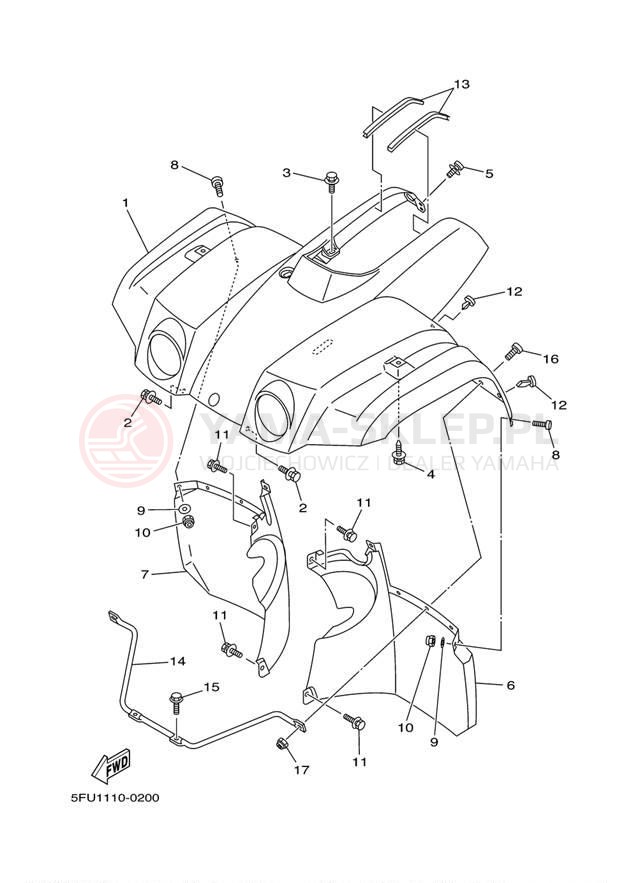Schemat "Przedni błotnik" do Yamaha BIG BEAR BUCKMASTER YFM400FHM