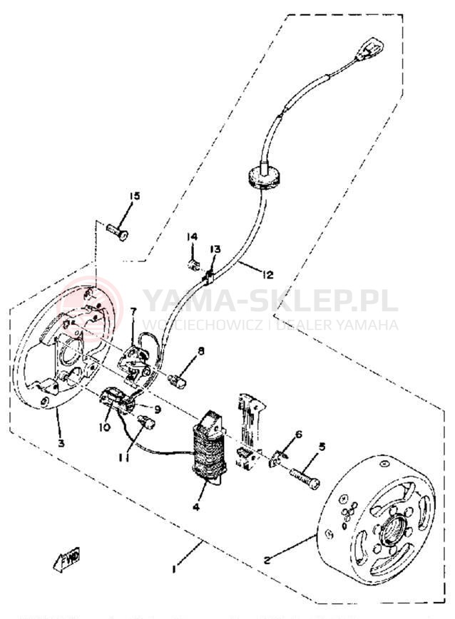 Schemat "Układ zapłonowy" do Yamaha YZ80B