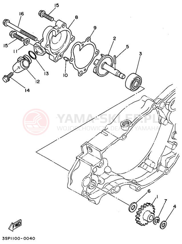 Schemat "Pompa wody" do Yamaha YZ250F1