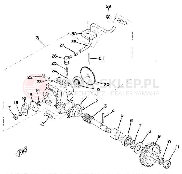 Schemat "Pompa olejowa" do Yamaha RS100C