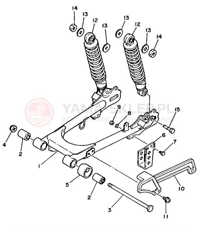 Schemat "wahacz, zawieszenie" do Yamaha RT100F