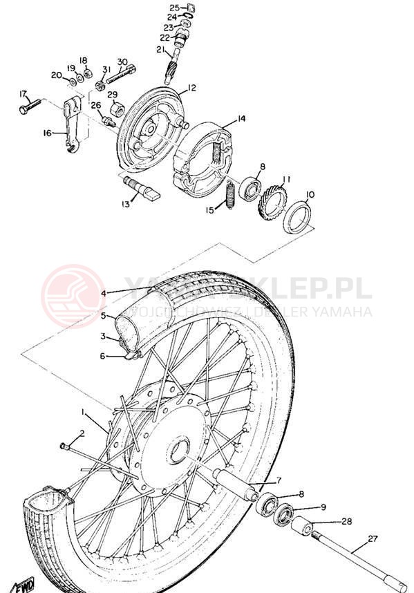 Schemat "Koło przód" do Yamaha L5T