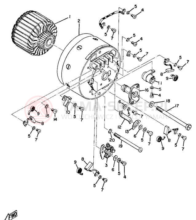 Schemat "rozrusznik" do Yamaha AT1C/CT1C/AT1MX