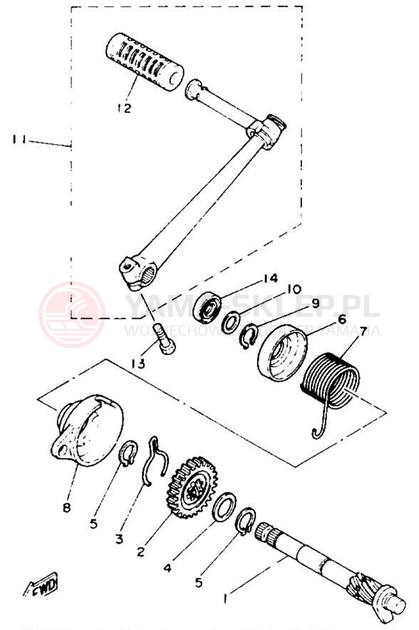 Schemat "rozrusznik" do Yamaha Y-ZINGER PW80F