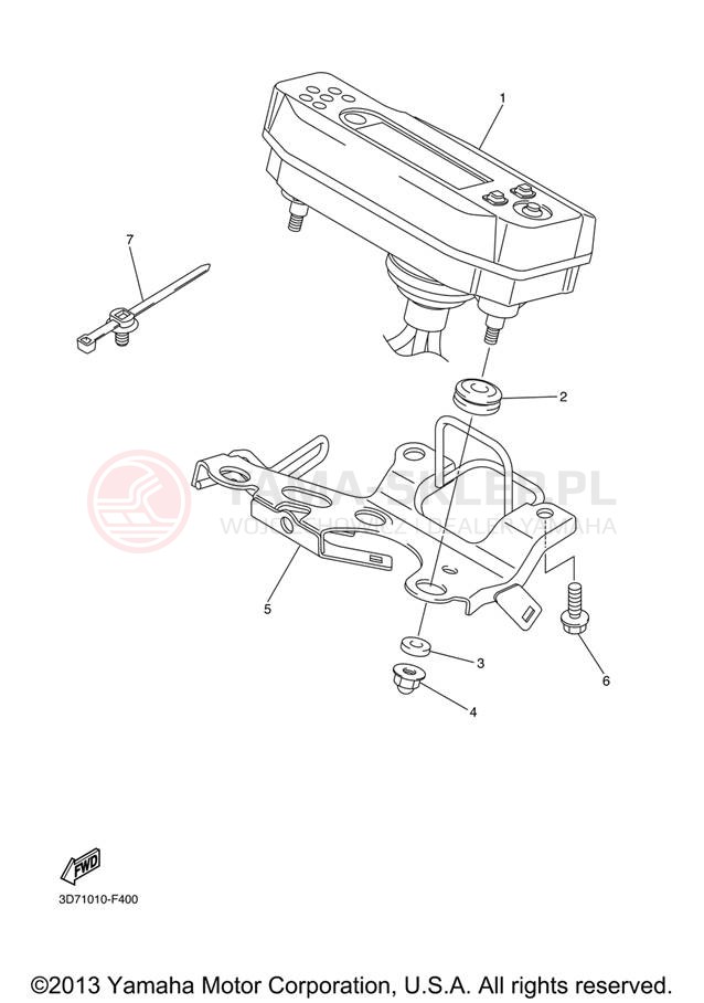 Schemat "licznik" do Yamaha WR250R WR25RXCL/WR25RXL