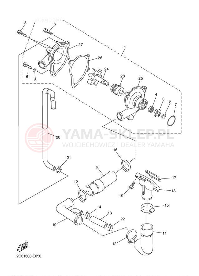 Schemat "Pompa wody" do Yamaha R6 YZFR6VC/YZFR6V
