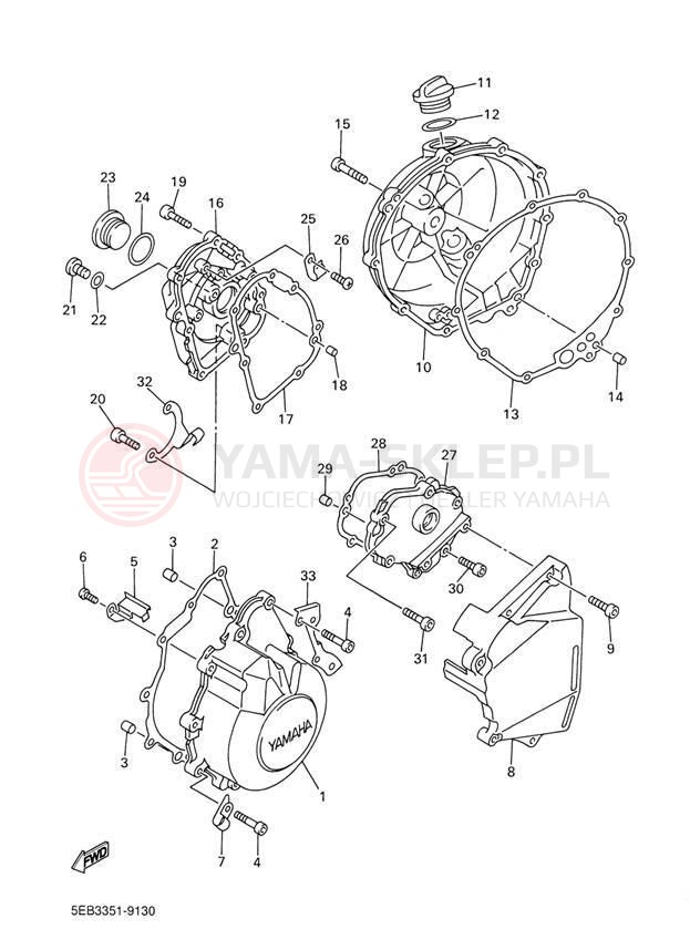 Schemat "Pokrywa silnika" do Yamaha R6 YZFR6LC/YZFR6L