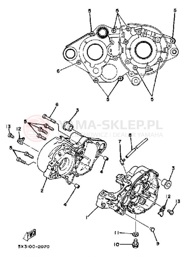 Schemat "Obudowa silnika" do Yamaha YZ100K