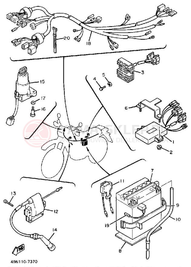 Schemat "układ elektryczny" do Yamaha XT600UC/XT600U
