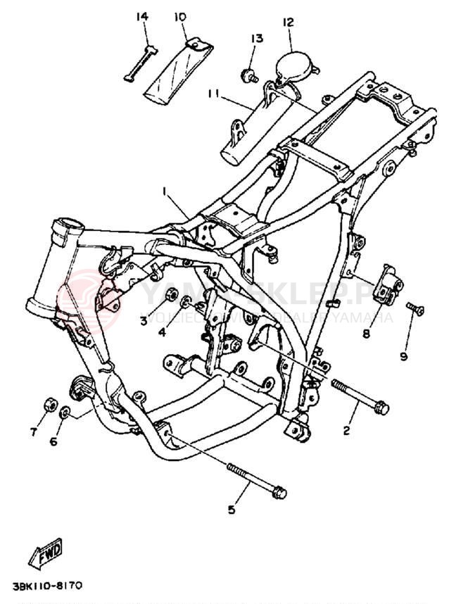 Schemat "rama" do Yamaha DT50LC/DT50A