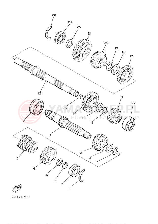 Schemat "Skrzynia biegów " do Yamaha V-MAX VMX12S1/VMX12SC1