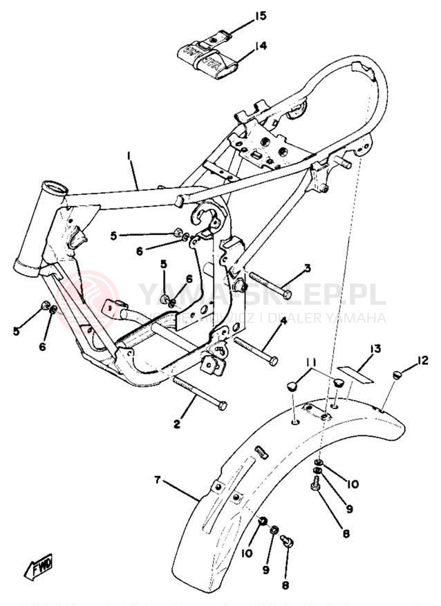 Schemat "Rama- tylny błotnik" do Yamaha GTMXD