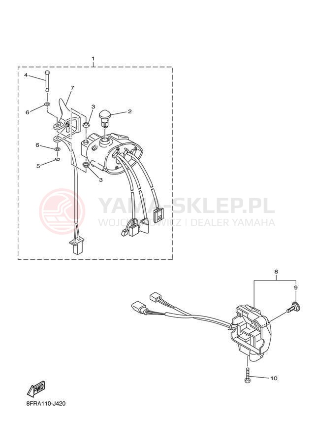 Schemat "Kierownica i osprzęt" do Yamaha APEX RX10PBL/RX10PBB