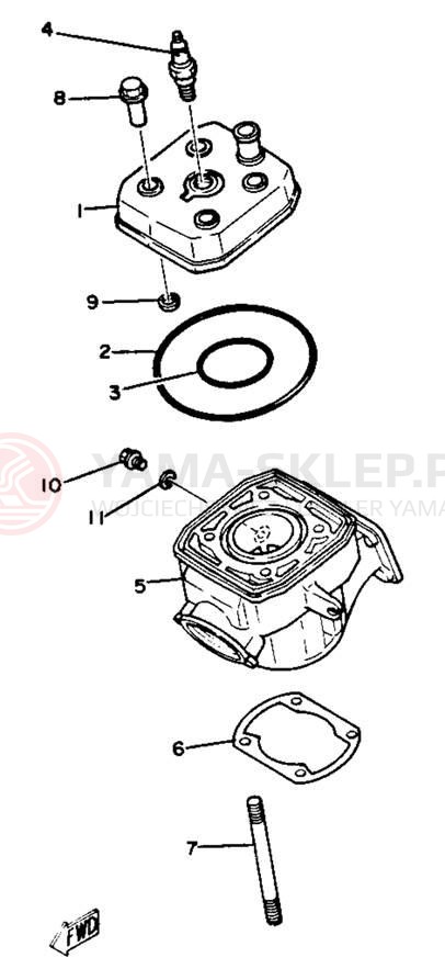 Schemat "głowica" do Yamaha YZ80H