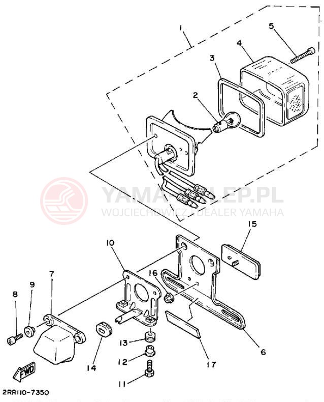 Schemat "lampa tył" do Yamaha YSR50A
