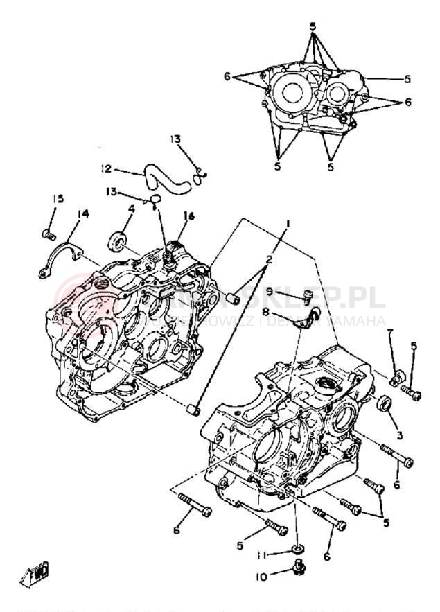 Schemat "Obudowa silnika" do Yamaha XT250H