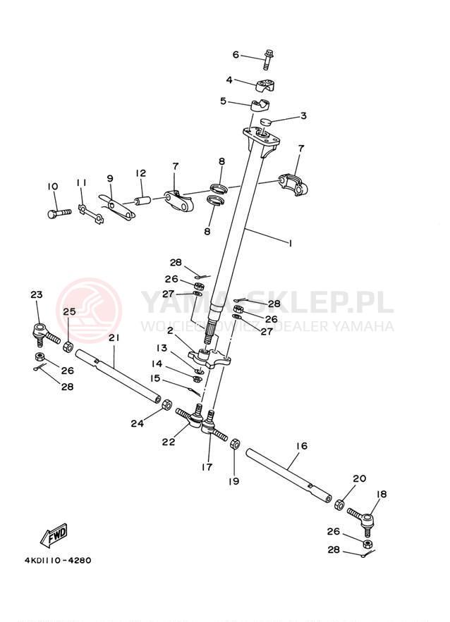 Schemat "Półki zawieszenia" do Yamaha TIMBERWOLF 4WD YFB250FWM