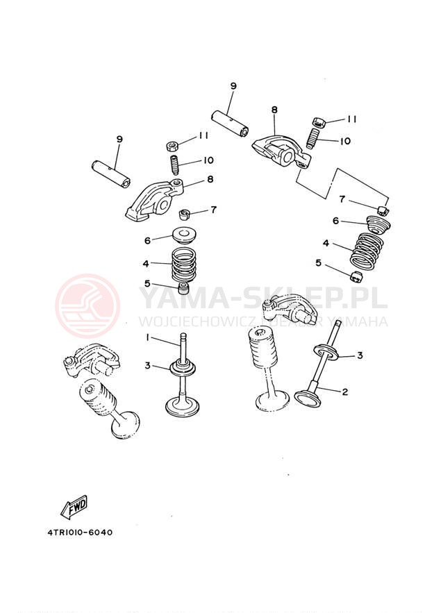Schemat "zawory" do Yamaha V-STAR CUSTOM XVS650MC/XVS650M