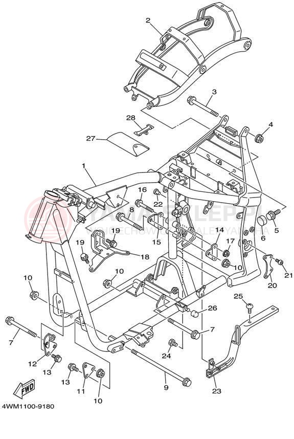 Schemat "rama" do Yamaha ROAD STAR XV1600ALC/XV1600AL