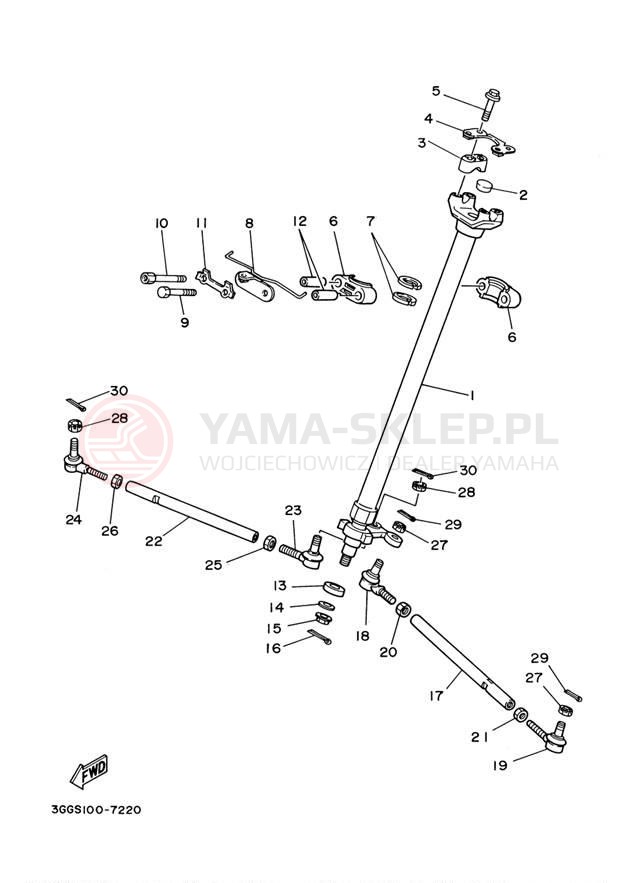 Schemat "Półki zawieszenia" do Yamaha BANSHEE YFZ350M