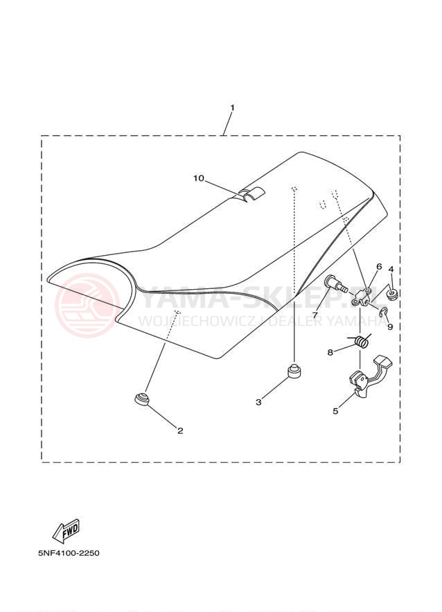 Schemat "siedzenie" do Yamaha WARRIOR YFM350XR/YFM350XRC