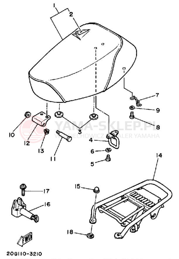 Schemat "siedzenie" do Yamaha RIVA 50 CA50K