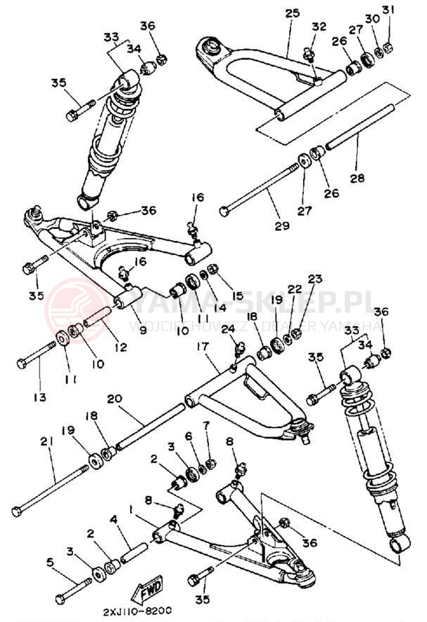 Schemat "Koło przód" do Yamaha BLASTER YFS200W