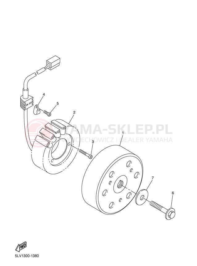 Schemat "prądnica" do Yamaha FZ1 FZS1000P/FZS1000PC