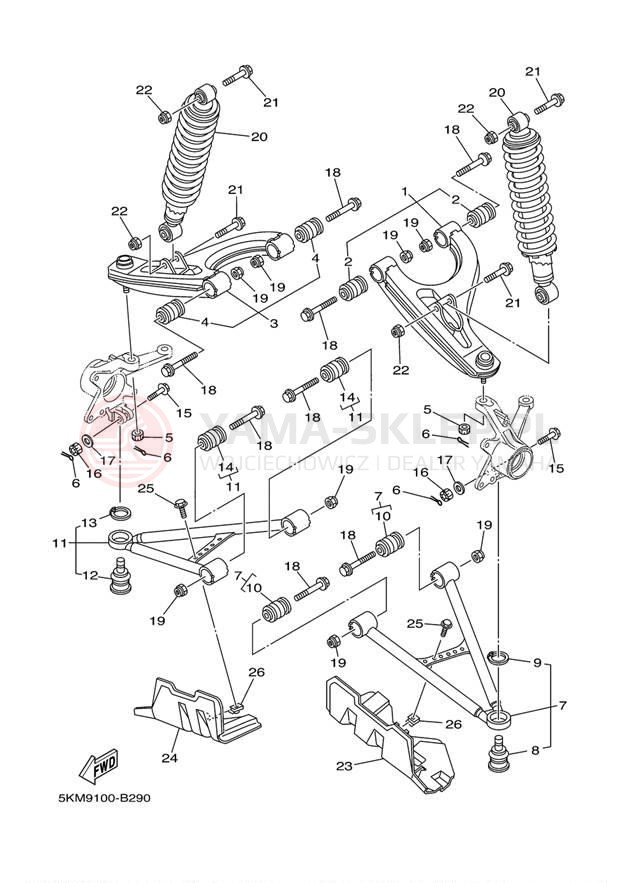 Schemat "Koło przód" do Yamaha GRIZZLY 660 YFM660FR