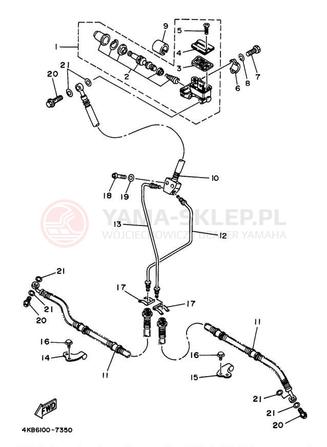 Schemat "Pompa hamulcowa przednia" do Yamaha WOLVERINE YFM35FXK