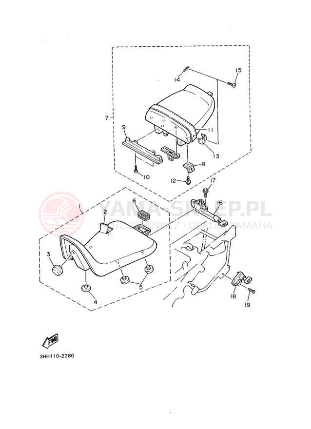 Schemat "siedzenie" do Yamaha FZR600RE