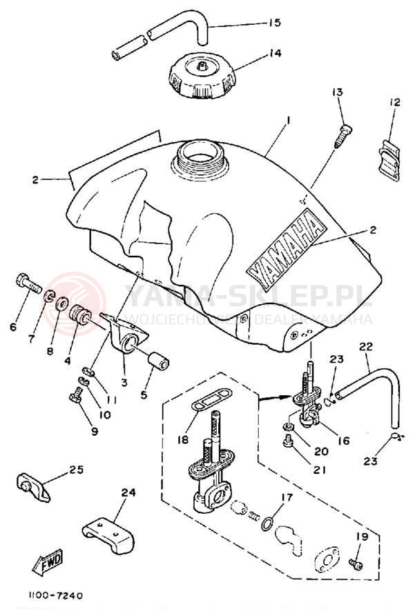 Schemat "zbiornik paliwa" do Yamaha TT225T
