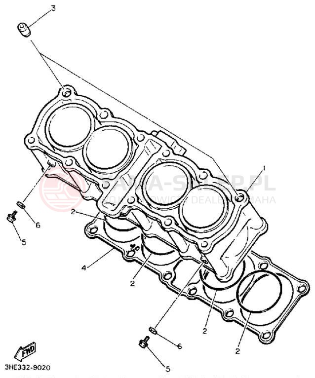 Schemat "cylinder" do Yamaha FZR600RA