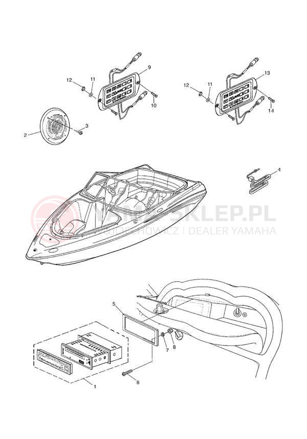 Schemat "Nagłośnienie - wyp. dodatkowe" do Yamaha SX230 SRT1000AD