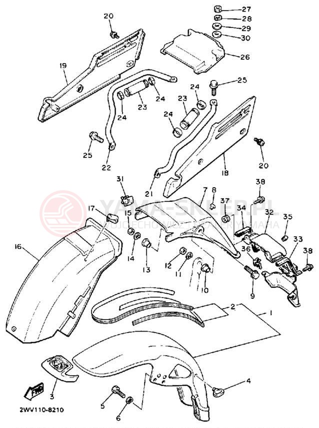 Schemat "błotnik" do Yamaha XVZ13U/XVZ13UC