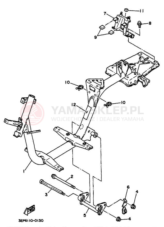 Schemat "rama" do Yamaha RAZZ SH50M