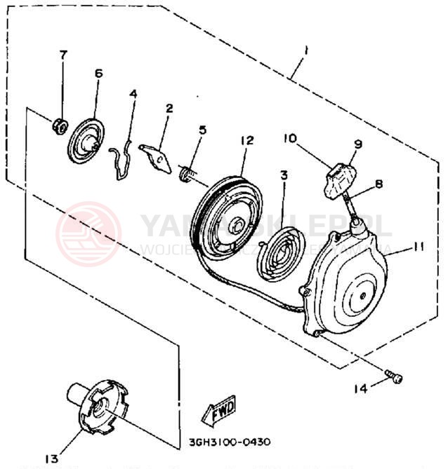Schemat "starter" do Yamaha MOTO-4 YFM250B