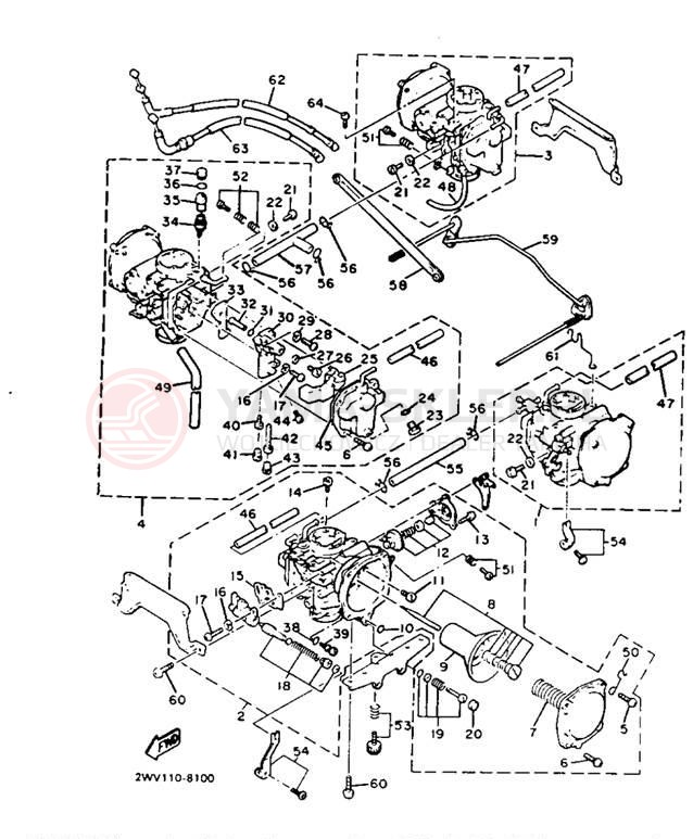 Schemat "Gaźnik" do Yamaha VENTURE ROYAL XVZ13DUC/XVZ13DU