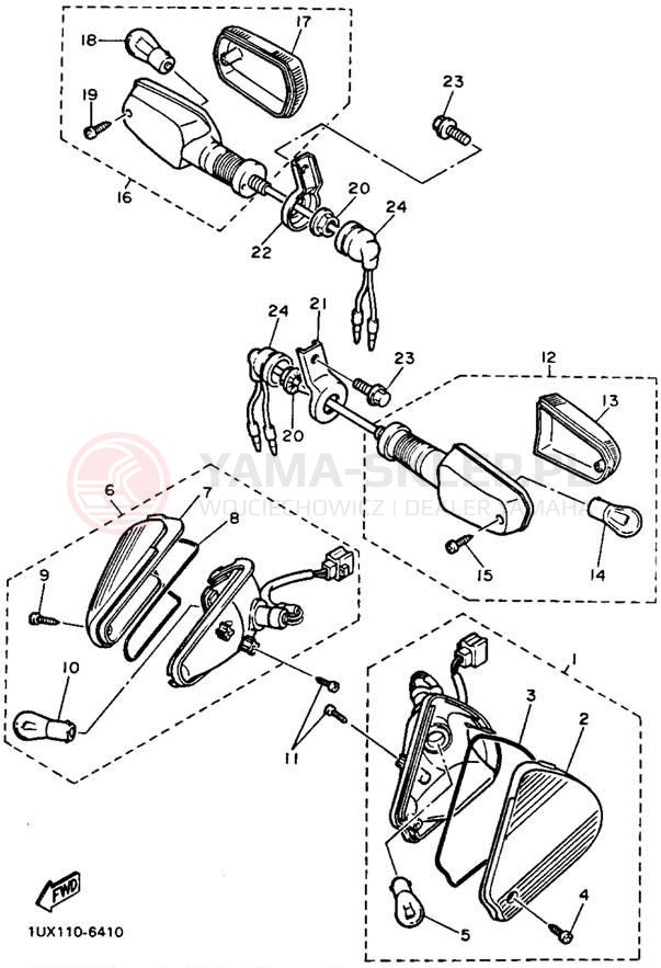 Schemat "kierunkowskazy" do Yamaha FJ1200S/FJ1200SC