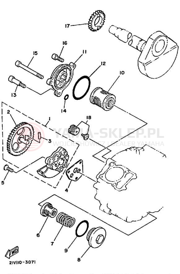 Schemat "Pompa olejowa" do Yamaha YTM200ERN