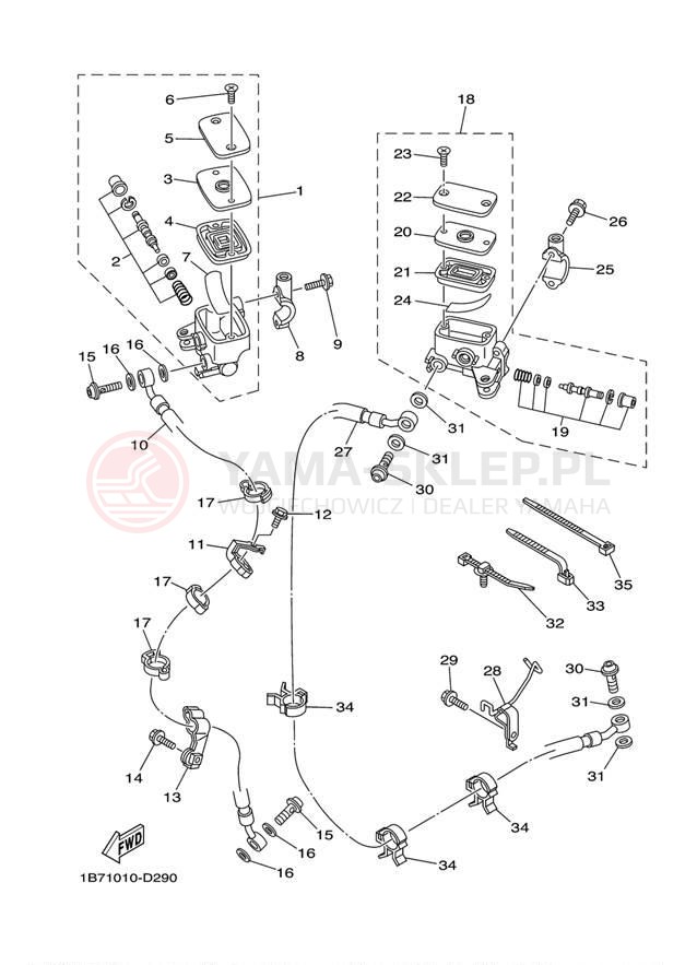 Schemat "Pompa hamulcowa przednia" do Yamaha MORPHOUS CP250V