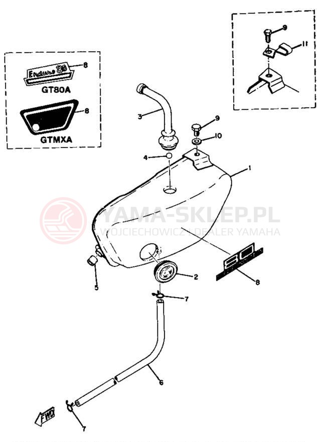 Schemat "Miska olejowa" do Yamaha GT80A/GTMXA