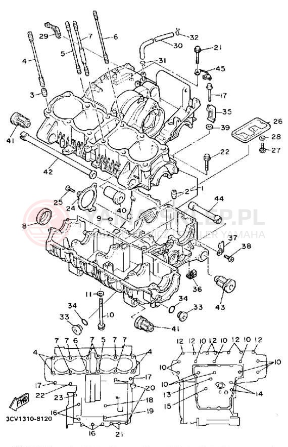 Schemat "Obudowa silnika" do Yamaha FJ1200WC/FJ1200W