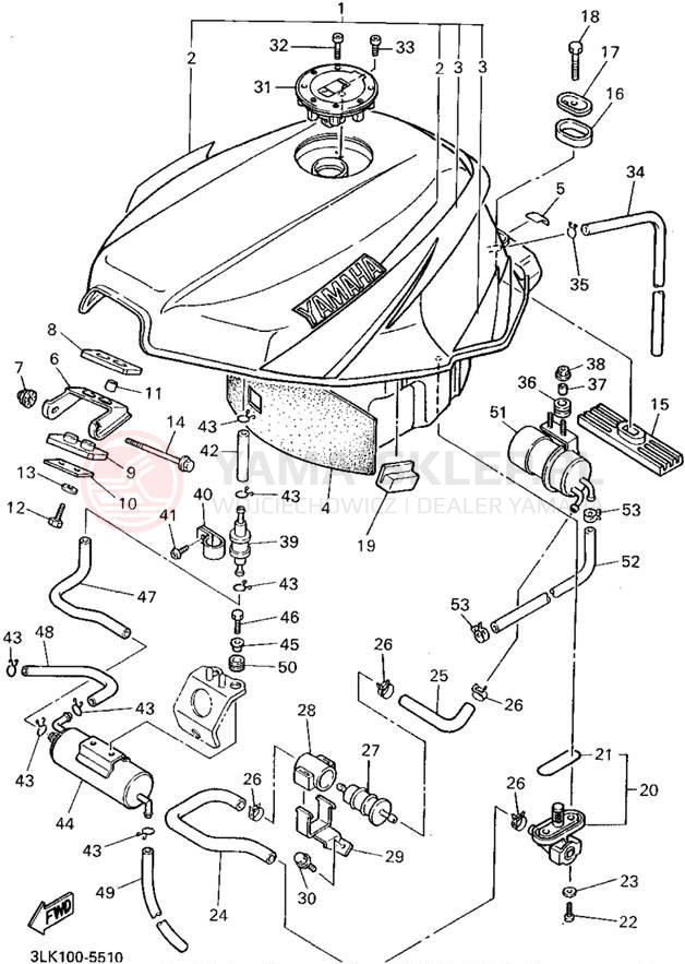 Schemat "zbiornik paliwa" do Yamaha FZR1000G/FZR1000GC