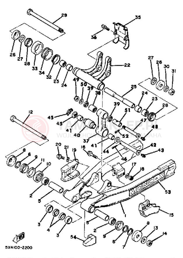 Schemat "wahacz" do Yamaha YZ125J